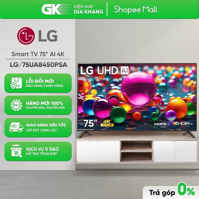 75UA8450PSA 75 Inch | 86UA8450PSA 86 Inch - Smart Tivi LG AI 4K [Freeship HCM]{Miễn Phí Lắp TV Để Bàn HCM} - Ảnh 1