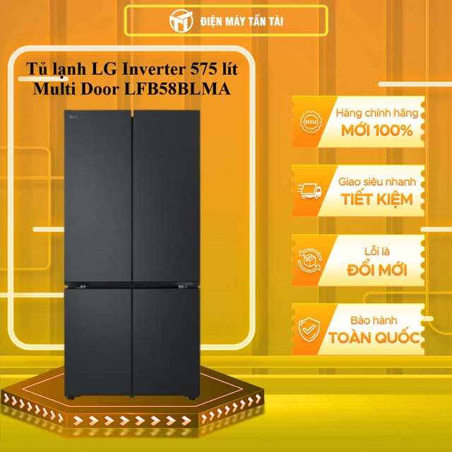 LFB58BLMA - Tủ lạnh LG Inverter 575 lít Multi Door LFB58BLMA - MIỄN PHÍ GIAO LẮP HCM - Ảnh 1