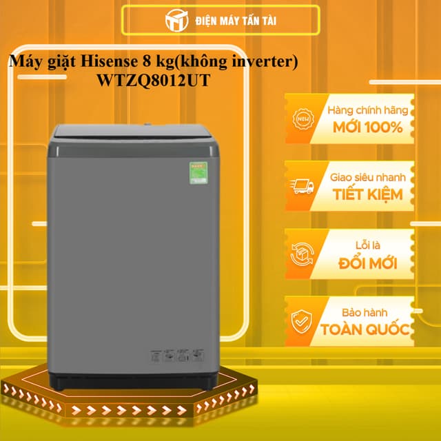 WTZQ8012UT - Máy giặt Hisense 8 kg ( không inverter) WTZQ8012UT -GIAO TOÀN QUỐC - Ảnh 2