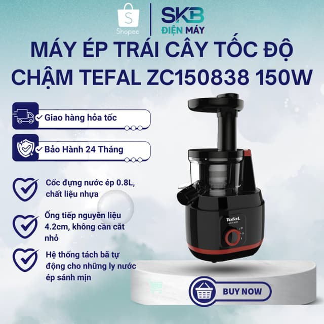 Máy ép trái cây tốc độ chậm Tefal ZC150838 | 150W | Ống tiếp nguyên liệu 4.2 cm - Bảo hành 2 năm - Ảnh 10
