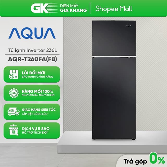 AQR-T260FA(FB) - Tủ Lạnh 2 Cửa AQUA Inverter 236 Lít T260FA (FB) [Toàn Quốc] - Ảnh 8