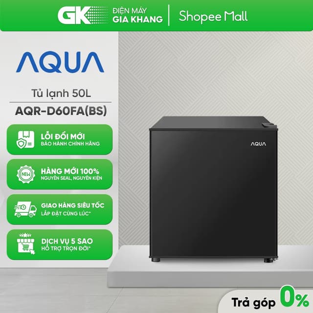 AQR-D60FA(BS) - Tủ Lạnh Mini 1 Cửa AQUA Non-Inverter 50 Lít AQR-D60FA-BS [Freeship HCM] - Ảnh 9