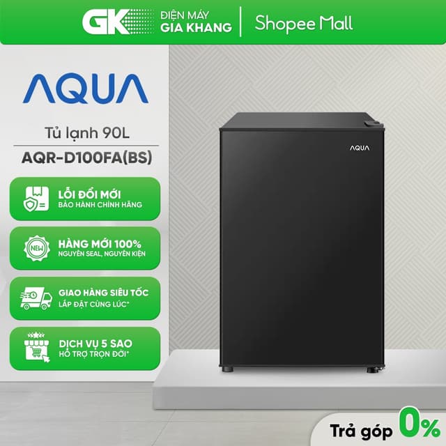 AQR-D99FA(BS) 90L | AQR-D100FA(BS) 90L | AQR-D60FA(BS) 60L - Tủ Lạnh 1 Cửa Mini AQUA [Toàn Quốc] - Ảnh 2