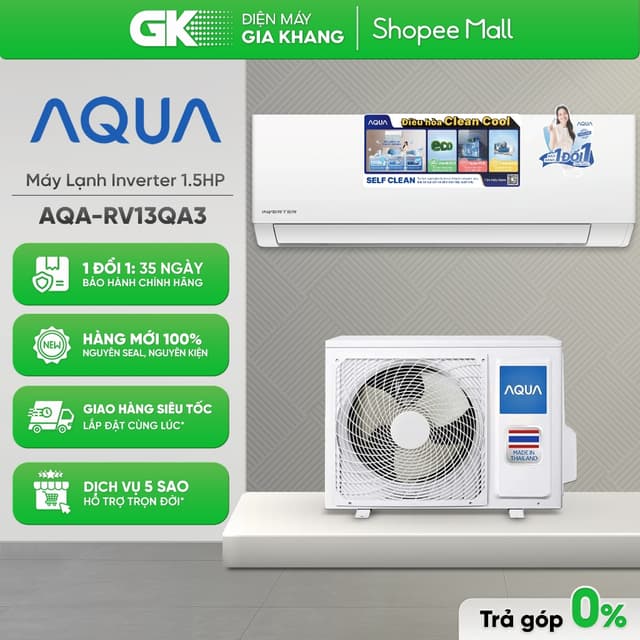 AQA-RV13QA3 - Máy Lạnh Aqua Inverter 1.5 HP AQA-RV13QA3 [Freeship CẦN THƠ] - Ảnh 2