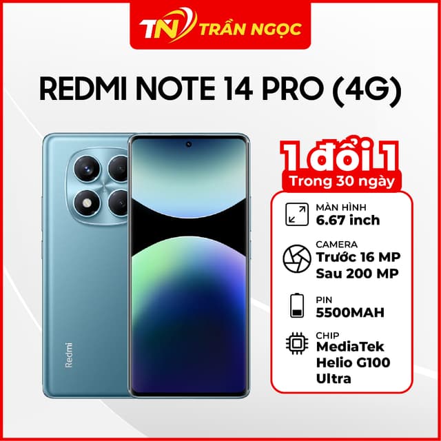 Điện thoại Xiaomi Redmi Note 14 Pro (4G) 8GB 256GB Chính Hãng - Ảnh 4