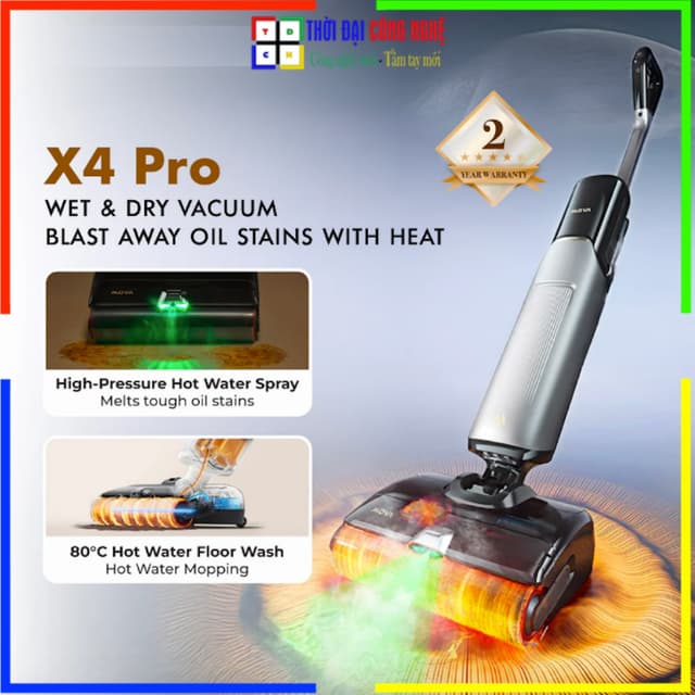Máy Hút Bụi Lau Nhà Khô Và Ướt Mova X4 Pro chính hãng. Bảo hành 24 tháng, 1 đổi 1 15 ngày. - Ảnh 2