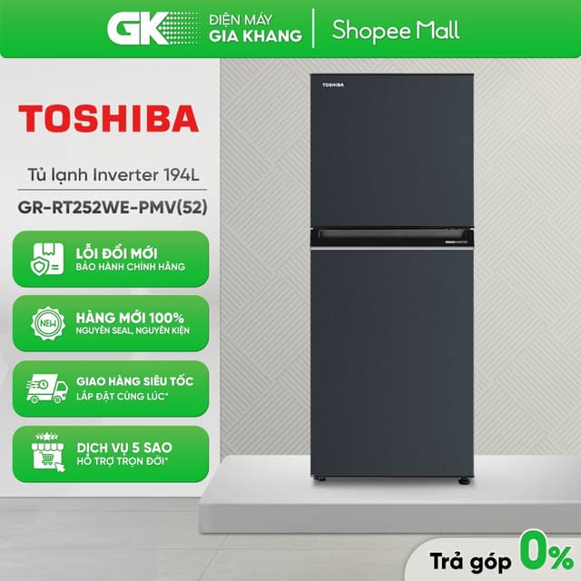 GR-RT252WE-PMV(52) - Tủ Lạnh Toshiba Inverter 194 Lít GR-RT252WE-PMV(52) [Toàn Quốc] - Ảnh 8