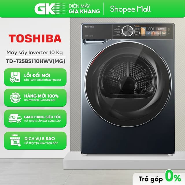 TD-T25BS110HWV(MG) 10 Kg | TD-T21B90HWV(MG) 8 Kg - Máy Sấy Bơm Nhiệt TOSHIBA [Freeship HCM] - Ảnh 2