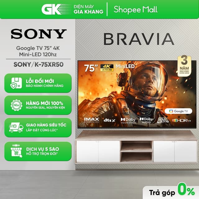 K-75XR50 - Google Tivi Mini Led Sony Ai 4K 75 Inch K-75XR50 [Freeship HCM] - Ảnh 5