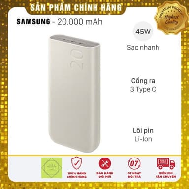 So sánh giá SDP 20000mAh Type C PD 45W Samsung EB-P4520 ( Fullbox - New Seal) Bh 12 Tháng rẻ nhất?