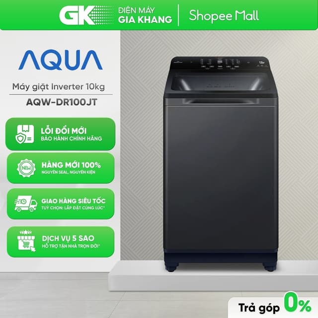 AQW-DR100JT(BK) - Máy Giặt Aqua Inverter 10 kg [Toàn Quốc] - Ảnh 1