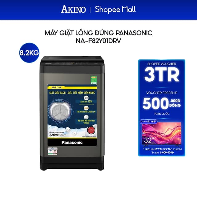 Máy giặt Lồng Đứng Panasonic 8.2 kg NA-F82Y01DRV - Hàng Chính Hãng - Ảnh 5