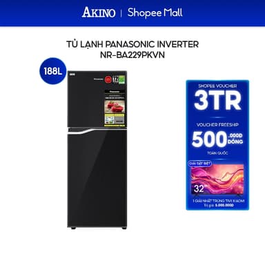 So sánh giá Tủ lạnh Panasonic Inverter 188 lít NR-BA229PKVN - Hàng Chính Hãng rẻ nhất?