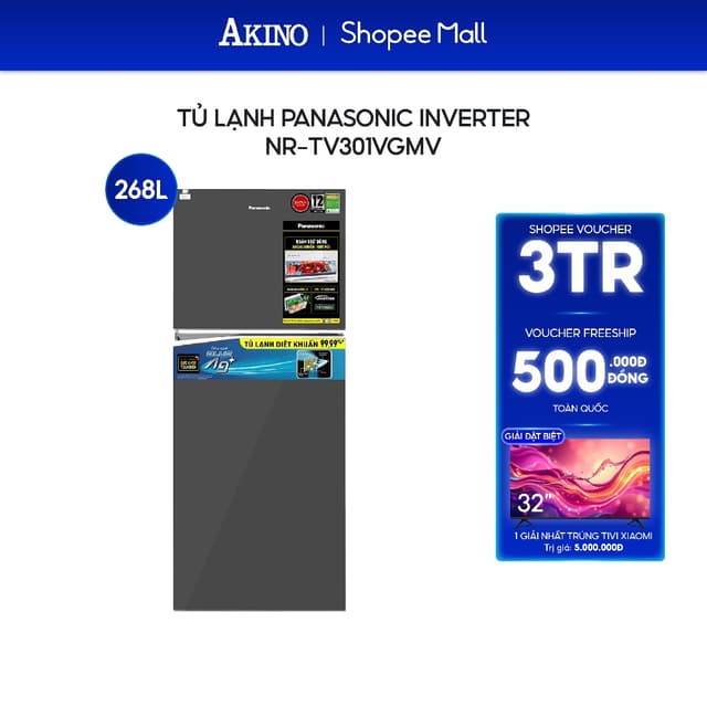Tủ lạnh Panasonic Inverter 268 lít NR-TV301VGMV - Hàng Chính Hãng - Ảnh 6