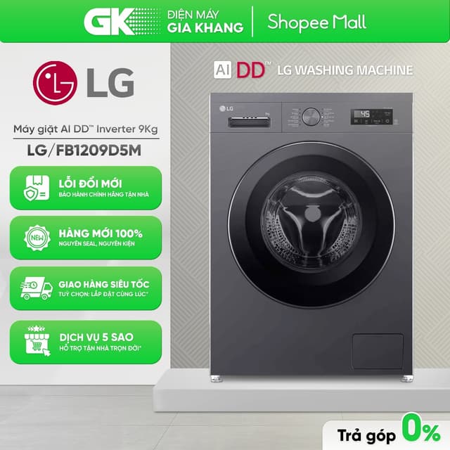 FB1209D5M - Máy Giặt Sấy Lg Inverter Giặt 9 Kg - Sấy 5 Kg FB1209D5M - Ảnh 5