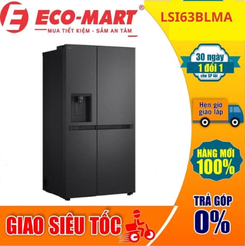 Tủ lạnh LG Inverter 641 lít Side By Side LSI63BLMA ( Giao vs lắp đặt miễn phí tại nhà ) - Ảnh 1