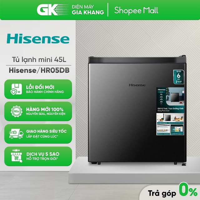 HR05DB - Tủ Lạnh Hisense 45 Lít HR05DB - Mini 1 Cánh [Toàn Quốc] - Ảnh 4