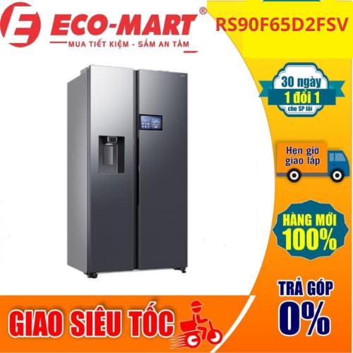 Tủ lạnh Samsung Inverter 615 lít Side By Side AI Home RS90F65D2FSV giao vs lắp đặt miễn phí tại nhà) - Ảnh 1