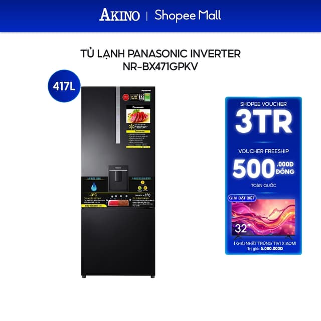 Tủ lạnh Panasonic Inverter 417 lít NR-BX471GPKV - Hàng Chính Hãng - Ảnh 5