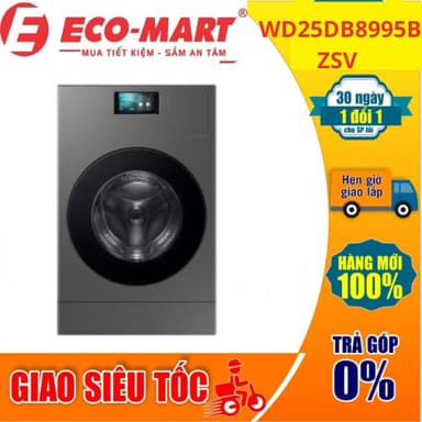 So sánh giá Máy giặt Samsung WD25DB8995BZSV AI Combo Heatpump Inverter giặt 25 kg - sấy 15 kg -Tặng giao lắp đặt rẻ nhất?