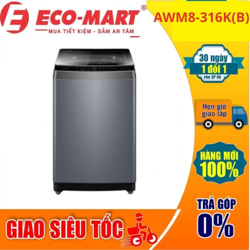Máy giặt Aqua AWM8-316K(B) 8 kg cửa trên (Có giao lắp miễn phí tại nhà) - Ảnh 2