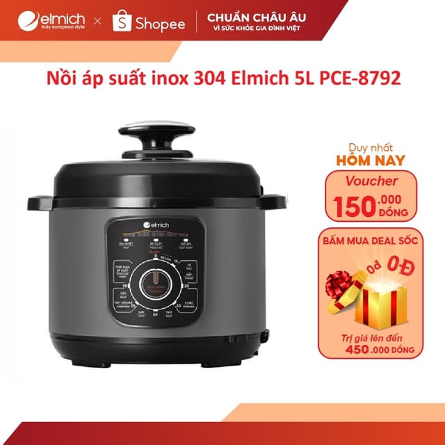 Nồi áp suất inox 304 Elmich 5L PCE-8792 - Ảnh 1