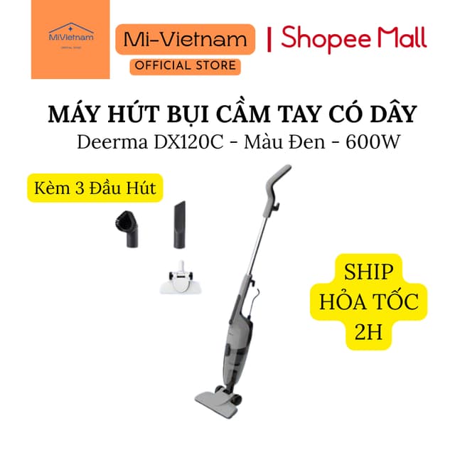 Máy hút bụi cầm tay DEERMA DX120C MÀU ĐEN - DÂY NGUỒN 5M- BẢO HÀNH 12 THÁNG - Ảnh 1
