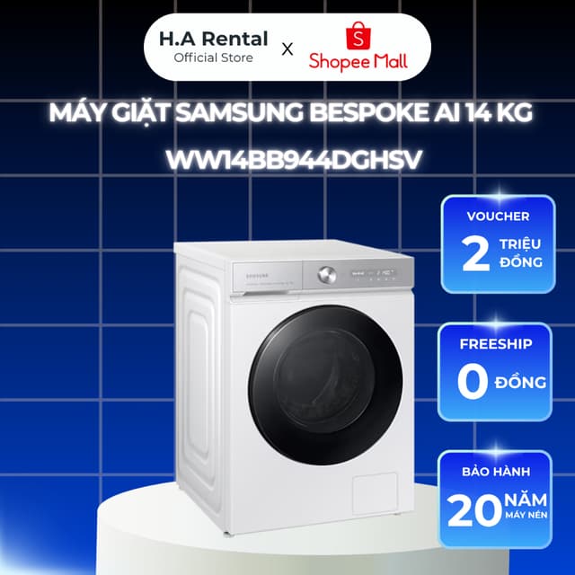 Máy giặt Samsung Bespoke AI Inverter 14 kg WW14BB944DGHSV - Ảnh 2