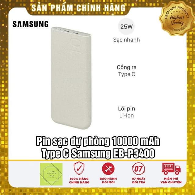 Thanh lý SDP 10000 mAh Type C PD 25W Samsung EB-P3400 ( Fullbox - New Seal ) - Ảnh 12