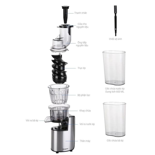 phụ kiện máy ép chậm kangaroo kg1b6: lưới lọc, ca 2 vòi, ron - Ảnh 5