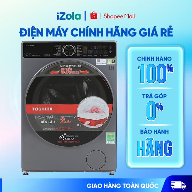 Máy giặt sấy Toshiba Inverter giặt 10.5 kg - sấy 7 kg TWD-T25BZU115MWV(MG) - Hàng chính hãng - Ảnh 3