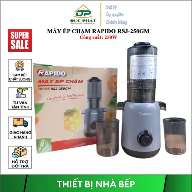 Máy Ép Chậm Rapido RSJ-250GM Chính Hãng | Ép Trái Cây Rau Củ | Bảo Hành 12 Tháng - Ảnh 8