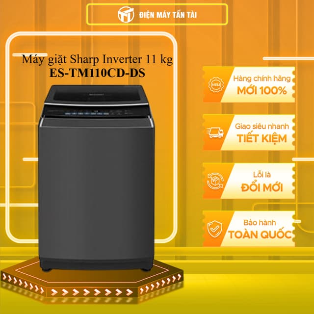 ES-TM110CD-DS - Máy giặt Sharp Inverter 11 kg ES-TM110CD-DS - GIAO TOÀN QUỐC - Ảnh 11