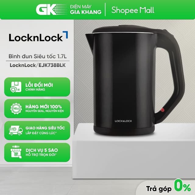 EJK341 | EJK738BLK | EJK738WHT - Bình Đun Siêu Tốc Lock&Lock 1.7 Lít [Toàn Quốc] - Ảnh 2