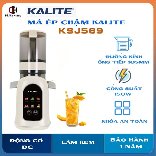 Máy Ép Chậm Kalite Ksj569, Công Suất 150W Ép Kiệt Bã Đến 99%, Hàng Chính Hãng - Ảnh 8