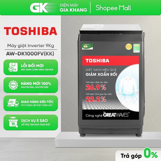 AW-DK1000FV(KK) - Máy Giặt Toshiba Inverter 9.0 Kg [Toàn Quốc] - Ảnh 4