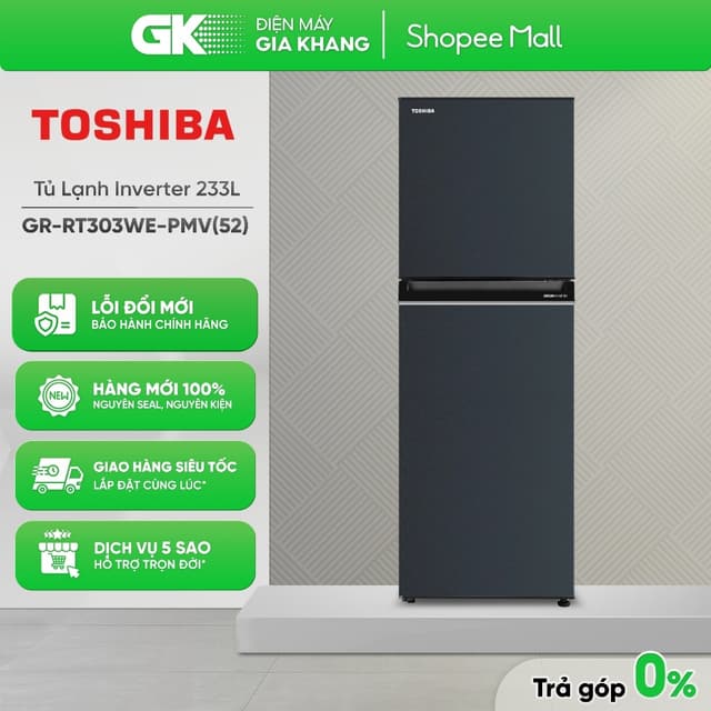 GR-RT303WE-PMV(52) - Tủ Lạnh Toshiba Inverter 233 Lít GR-RT303WE-PMV(52) [Toàn Quốc]{GIẢM 10%} - Ảnh 8