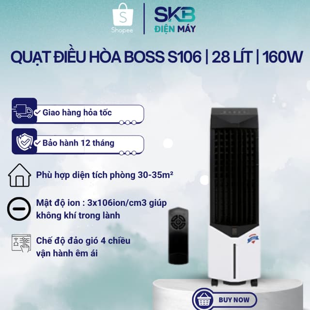 Quạt điều hòa Boss S106 | 28 lít | 160W - Bảo hành 12 tháng - Ảnh 4