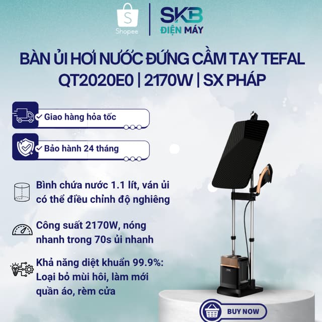 Bàn Là Ủi Cây Đứng Tefal IXEO POWER QT2020E0 | Công suất 2170W | Sản Xuất tại Pháp - Bảo Hành 24 Tháng - Ảnh 6