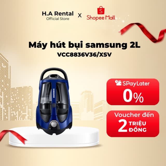 Máy hút bụi Samsung Dạng Hộp -Bộ Lọc HEPA H13, Xanh VCC8836V36/XSV - Ảnh 1