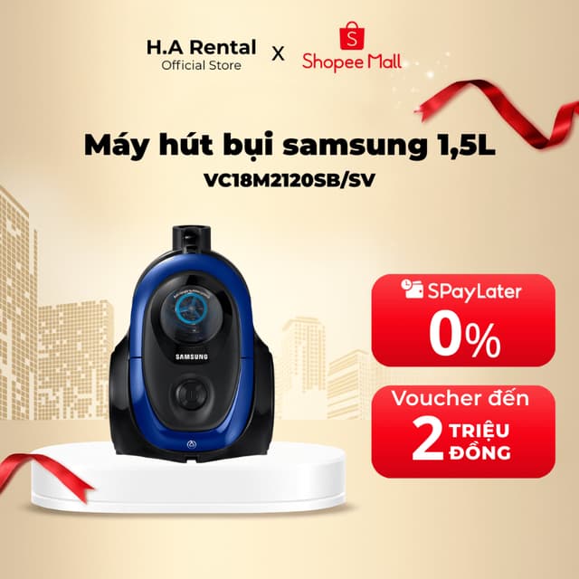 Máy hút bụi Samsung Dạng Hộp -Turbine Không Xoắn Tóc, Xanh VC18M2120SB/SV 360 W - Ảnh 10