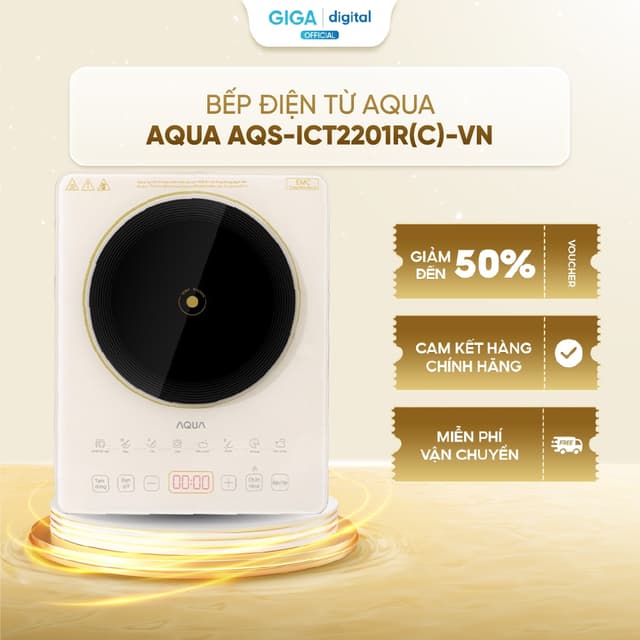 Bếp từ đơn AQUA AQS-ICT2201R(C)-VN - 2200W -22 mức nhiệt - Bảo vệ an toàn 6 lớp - Ảnh 3