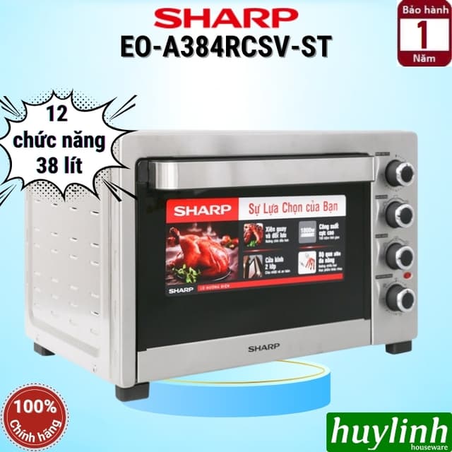 Lò nướng đối lưu Sharp EO-A384RCSV-ST [12 chức năng] - 38 lít [A383RCSV - 5 chức năng] - Ảnh 2