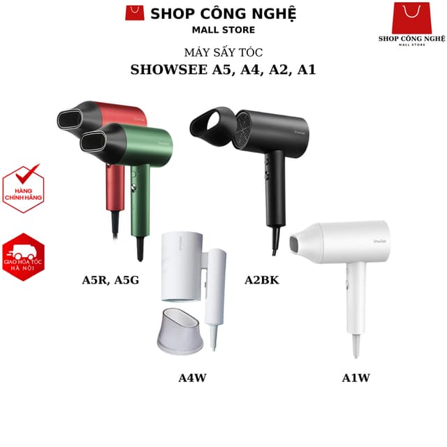 Máy sấy tóc ShowSee A1-W Showsee A2-BK Showsee A4W  Showsee A5R A5G - Bảo hành 3 tháng - Ảnh 7