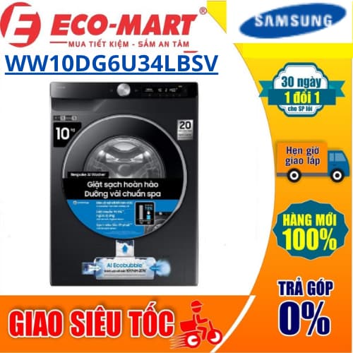 Máy giặt Samsung WW10DG6U34LBSV AI EcoBubble Inverter 10 kg - Ảnh 6