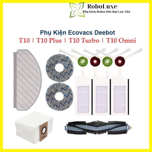 Phụ kiện Robot Ecovacs Deebot T10, T10 Plus, T10 Turbo, T10 Omni, Phụ Kiện Robot Hút Bụi Lau Nhà Ecovacs Deebot - Ảnh 5