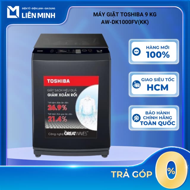 AW-DK1000FV(KK) - Máy Giặt Toshiba Inverter 9.0 Kg DK1000FV KK [SHIP 0Đ HCM] - Ảnh 6