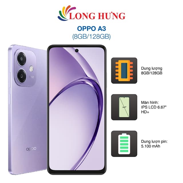 Điện thoại Oppo A3 (8GB/128GB) - Hàng chính hãng - Ảnh 3