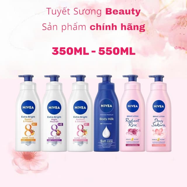 Sữa Dưỡng Thể Dưỡng Trắng NIVEA Chai 350ml ( Siêu Chính Hãng - Date Mới ) - Ảnh 8