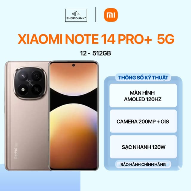 Điện Thoại Xiaomi Redmi Note 14 Pro Plus 5G 12GB 512GB Chính Hãng Bảo Hành 24 Tháng - Ảnh 9